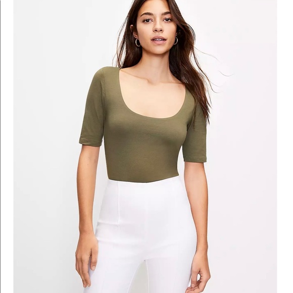 LOFT Tops Nwt Elbow Sleeve Bodysuit Xl Poshmark